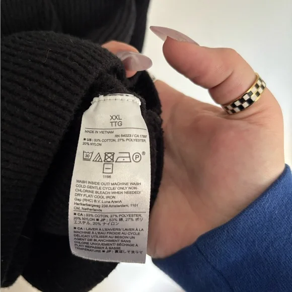 Banana Republic Factory Black Funnel Neck Ribbed Sweater Size XXL - Picture 8 of 11